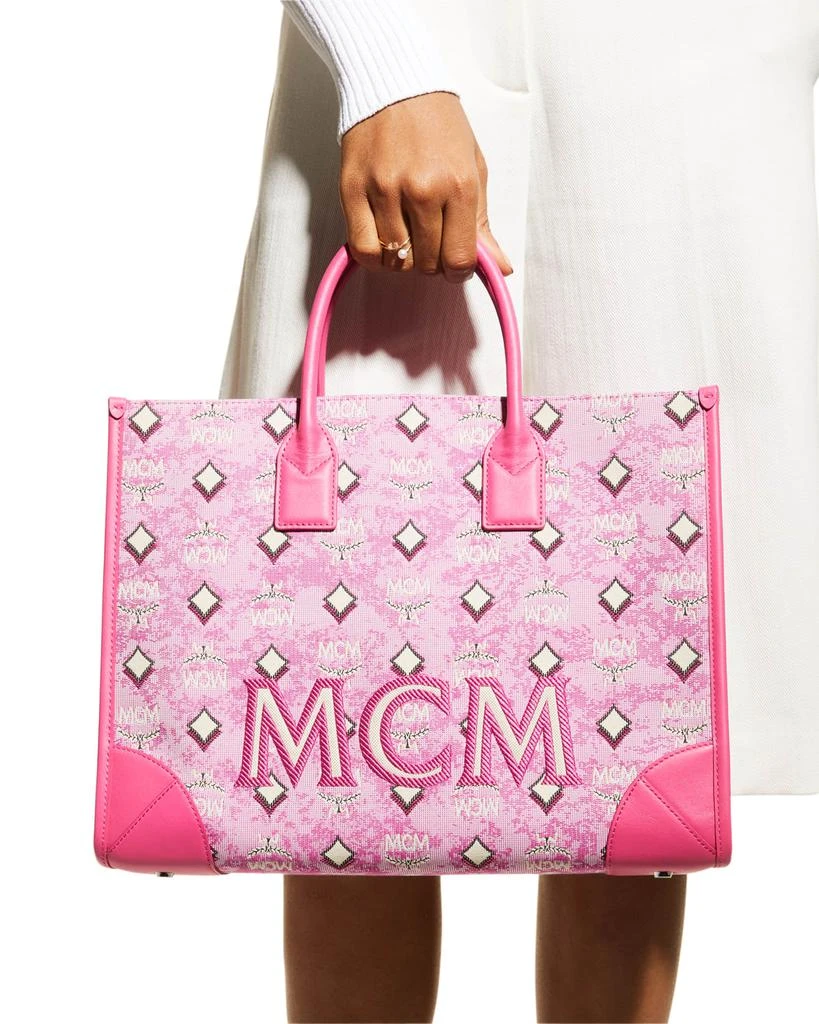 商品MCM|Munchen Large Distressed Monogram Tote Bag,价格¥7510,第2张图片详细描述