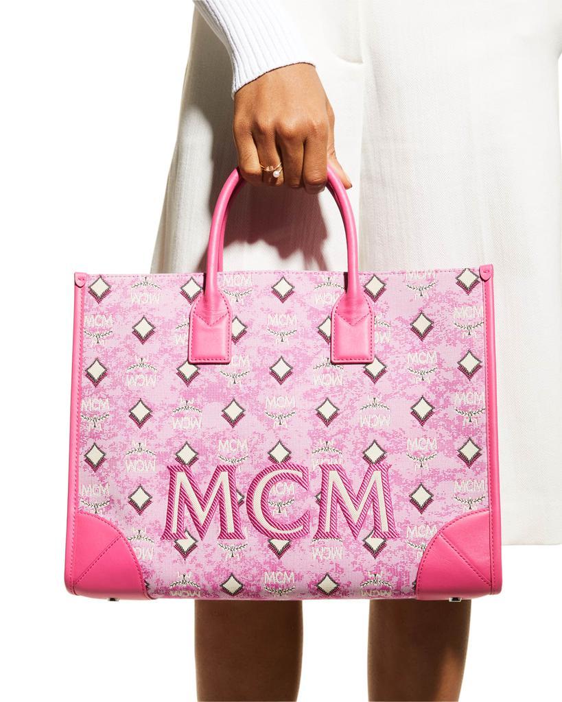 商品MCM|Munchen Large Distressed Monogram Tote Bag,价格¥4995,第4张图片详细描述