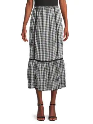 Gingham Midi Skirt商品第1张图片规格展示