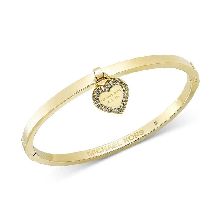 商品Michael Kors|Gold-Tone Bangle with MK Charm,价格¥324,第1张图片