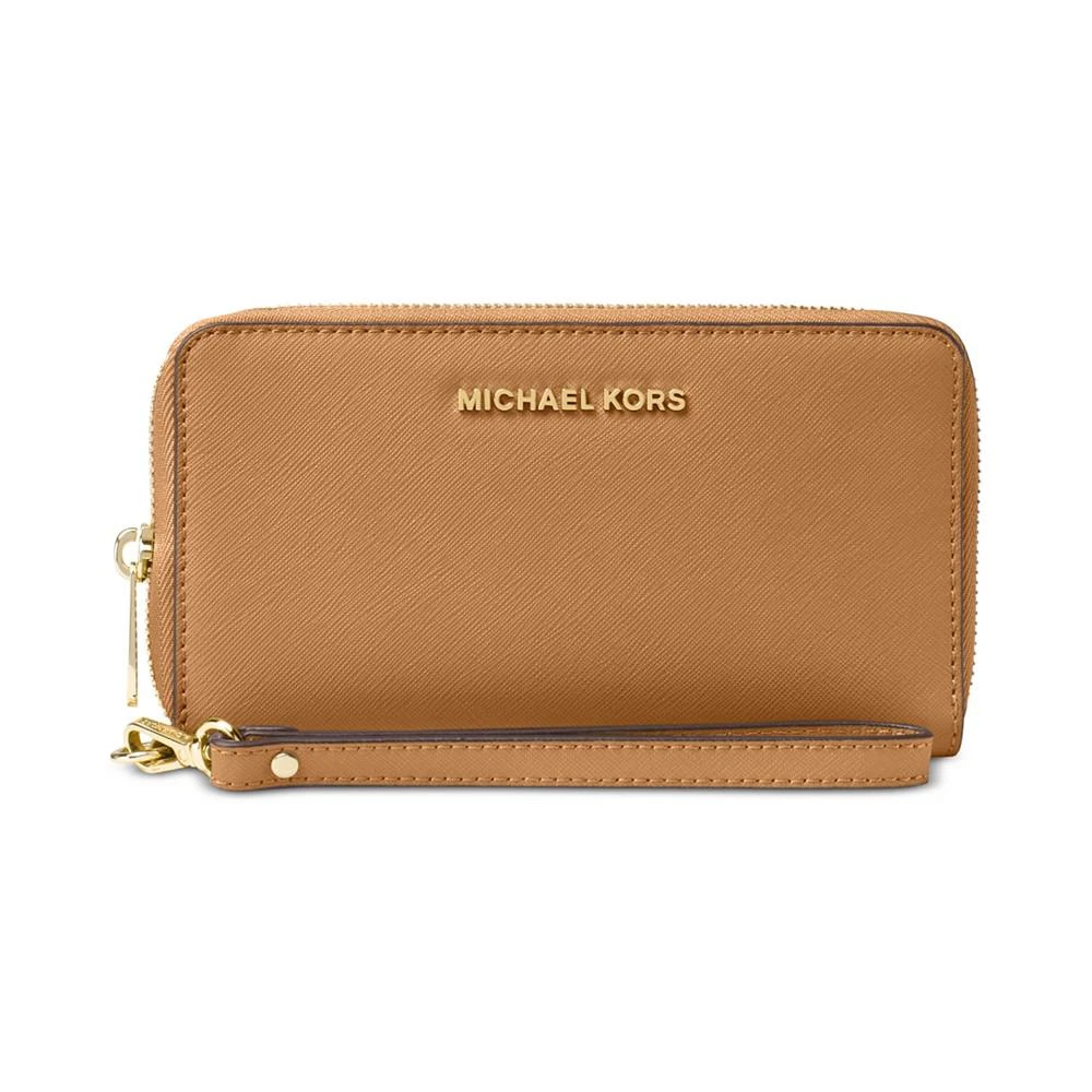 商品Michael Kors|Jet Set Travel Multifunction Crossgrain Leather Wallet,价格¥874,第1张图片