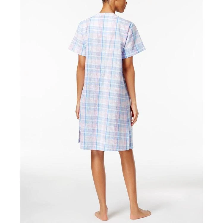 商品Miss Elaine|Plaid Snap-Front Robe,价格¥446,第3张图片详细描述