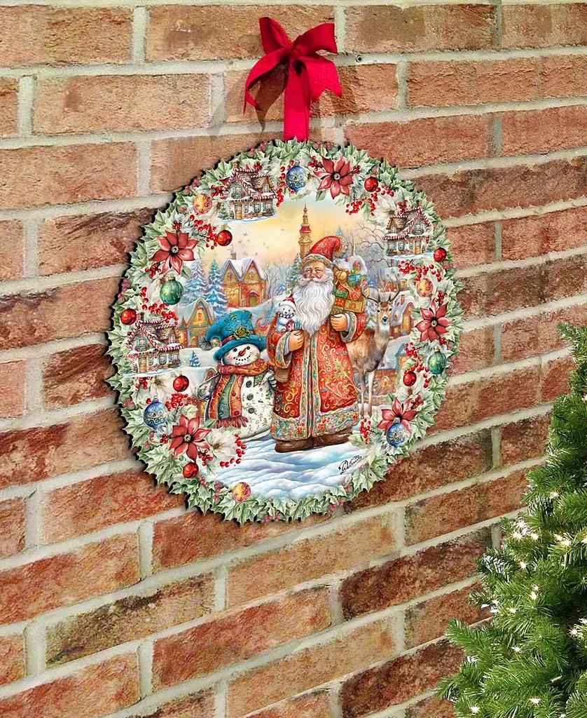 商品Designocracy|Merry Christmas Wreath Christmas Wooden Wall Decor Door Decor G. DeBrekht,价格¥1099,第5张图片详细描述