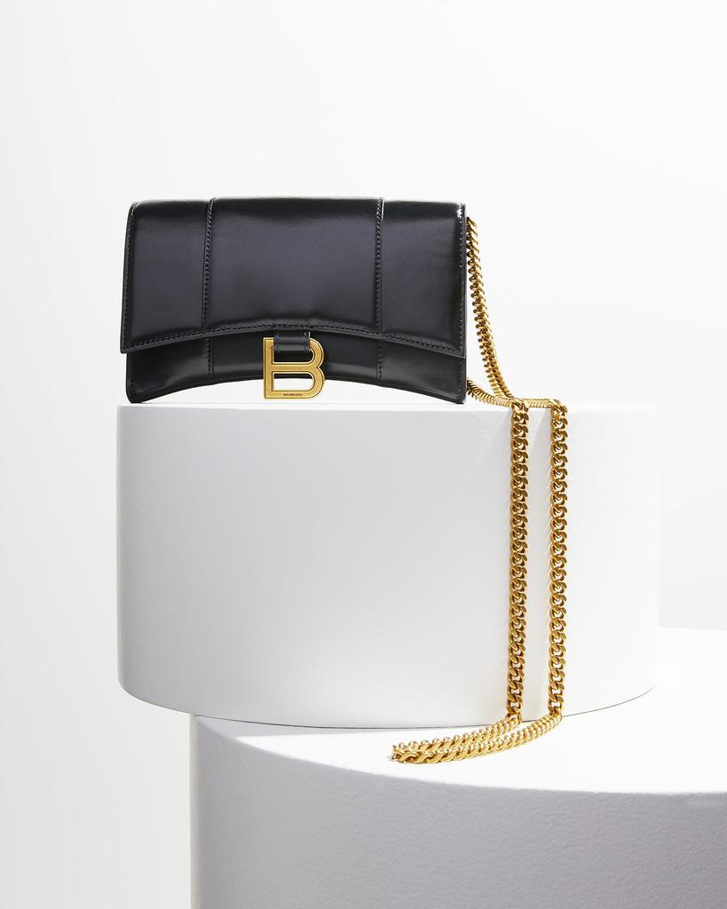 商品Balenciaga|Hourglass Chain Leather Wallet on Chain,价格¥10025,第4张图片详细描述