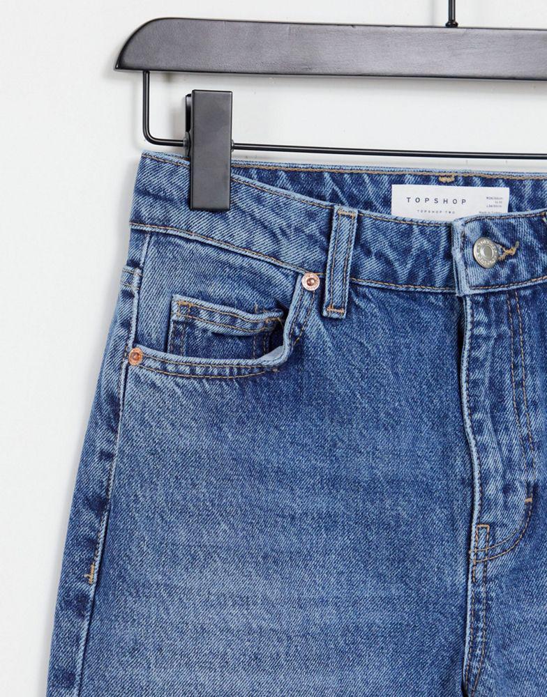 商品Topshop|Topshop Two 90s flare jean in mid blue wash,价格¥156,第6张图片详细描述