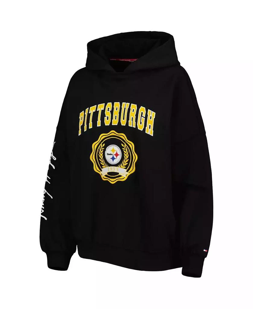 商品Tommy Hilfiger|Women's Black Pittsburgh Steelers Becca Drop Shoulder Pullover Hoodie,价格¥667,第4张图片详细描述
