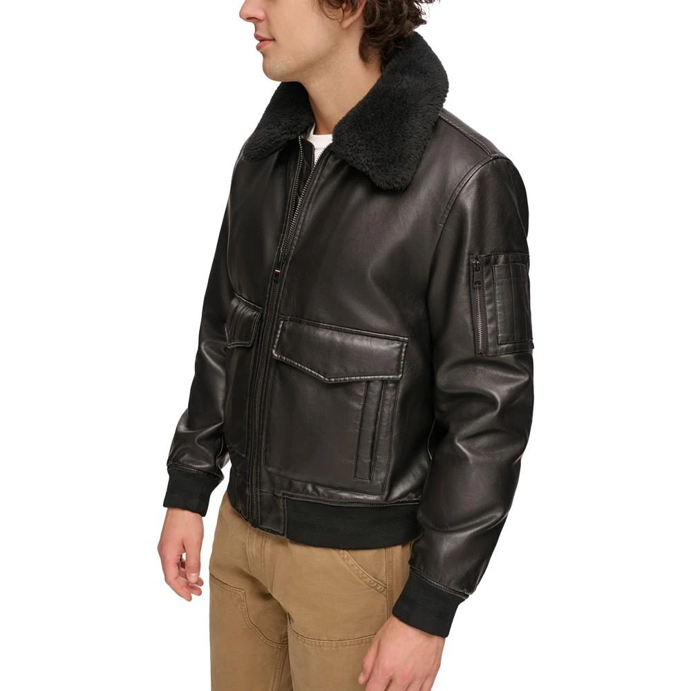 商品Tommy Hilfiger|Men's Faux-Fur-Trim Faux-Leather Bomber Jacket,价格¥1116,第5张图片详细描述