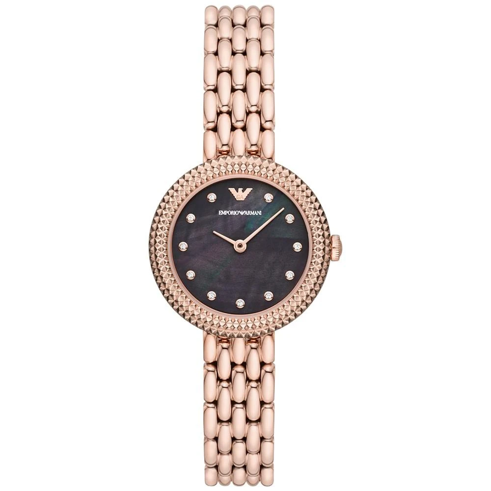 商品Emporio Armani|Women's Rose Gold Tone Stainless Steel Bracelet Watch 30mm,价格¥2582,第1张图片