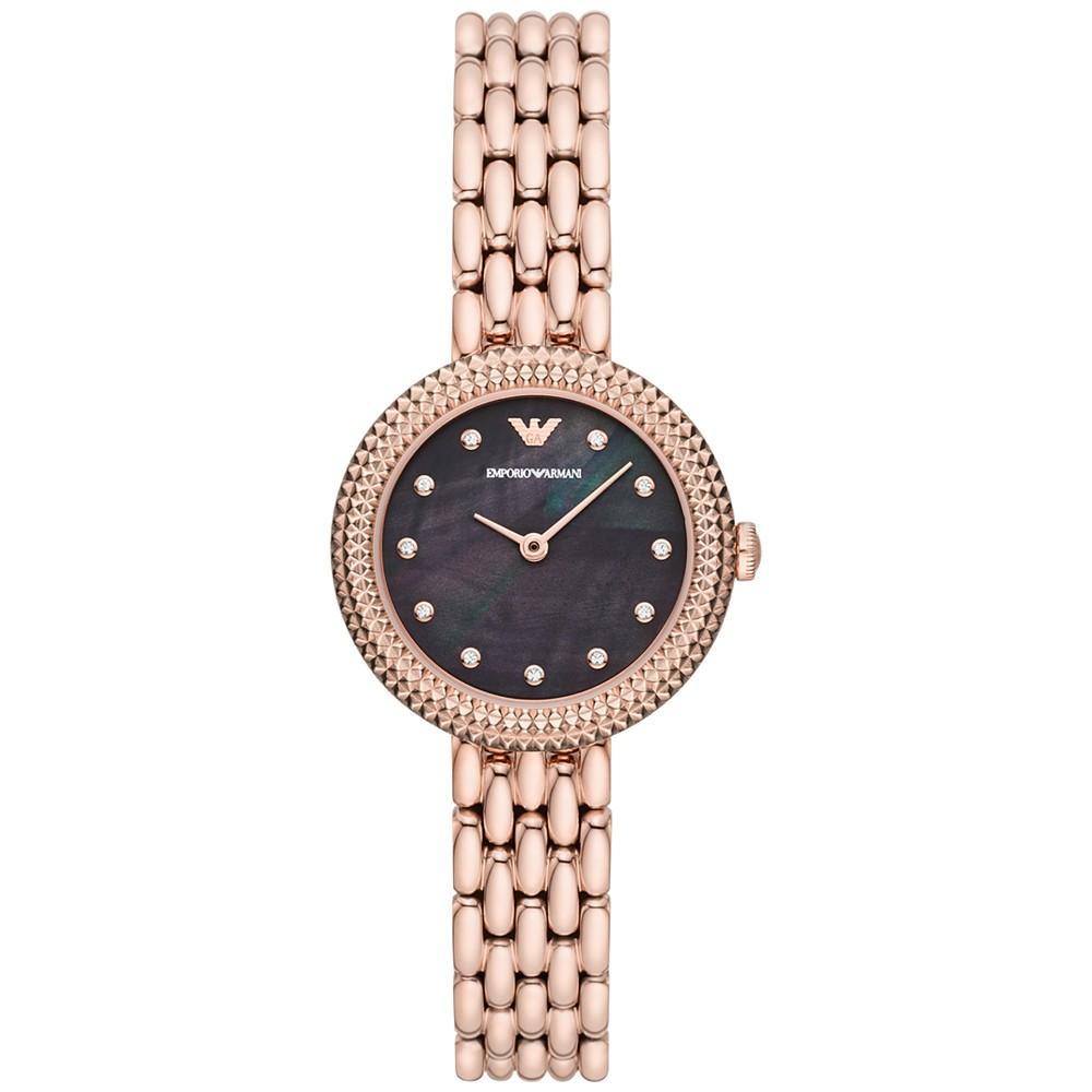 商品Emporio Armani|Women's Rose Gold Tone Stainless Steel Bracelet Watch 30mm,价格¥2497,第1张图片