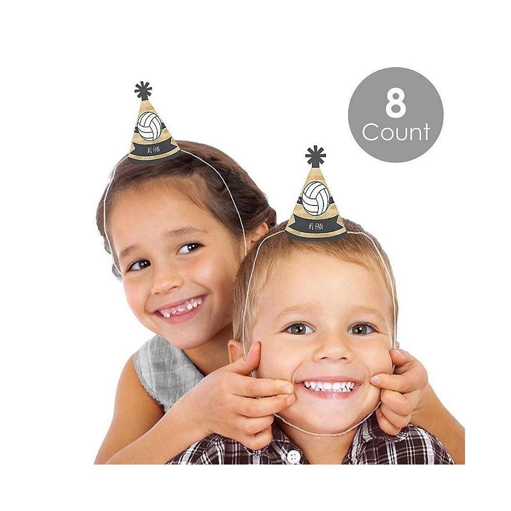 商品Big Dot of Happiness|Bump, Set, Spike - Volleyball - Mini Cone Party Hats - Small Party Hats - 8 Ct,价格¥105,第2张图片详细描述