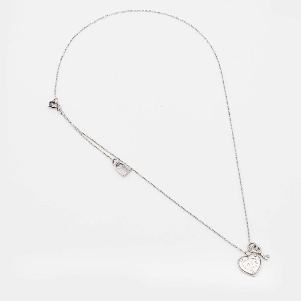 Tiffany & Co. Return to Love Tiffany & Co. Lock Key Charm Heart Tag Sterling Silver Pendant Necklace商品第3张图片规格展示