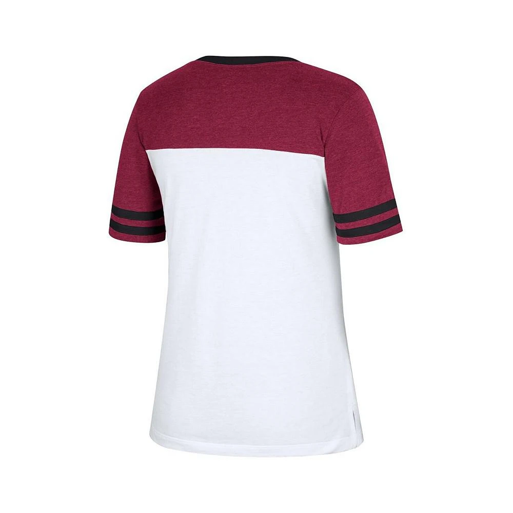 商品Colosseum|Women's White, Garnet Florida State Seminoles Frost Yourself Notch Neck T-shirt,价格¥224,第2张图片详细描述
