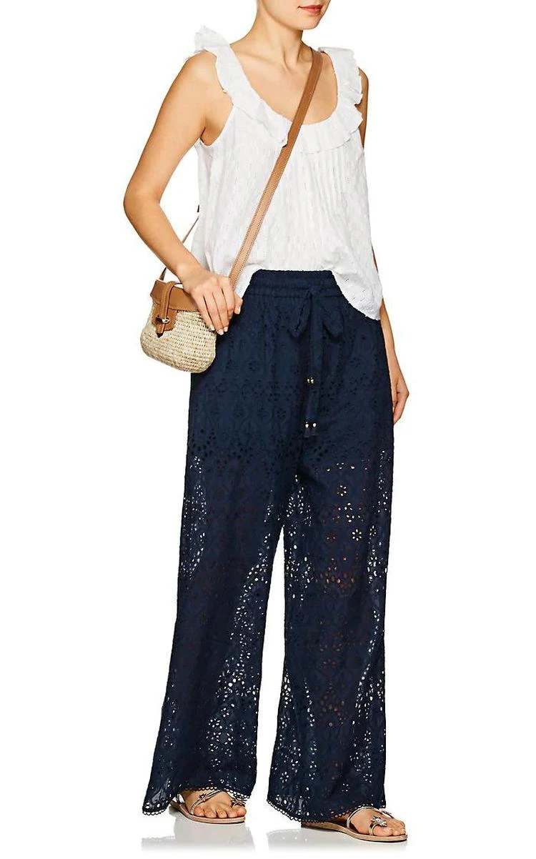 商品Zimmermann|Castile Cotton-Silk Eyelet Wide-Leg Pants,价格¥3573,第2张图片详细描述