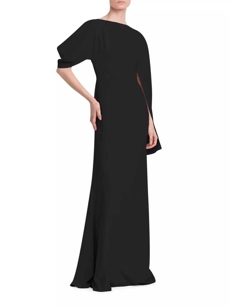 商品Alexander McQueen|Crepe Asymmetric Cape-Sleeve Gown,价格¥12992,第4张图片详细描述