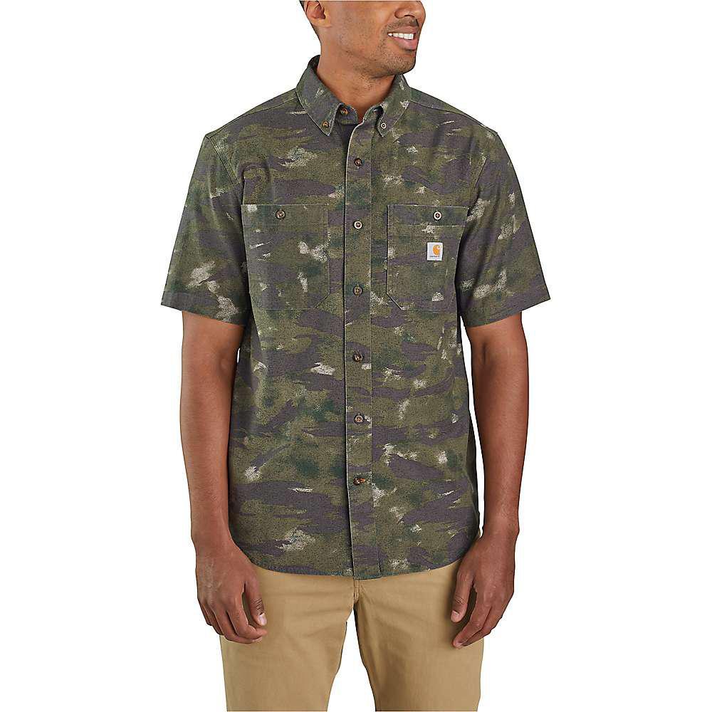 商品Carhartt|Men's Rugged Flex Relaxed Fit Mideweight Canvas SS Camo Shirt,价格¥182,第1张图片