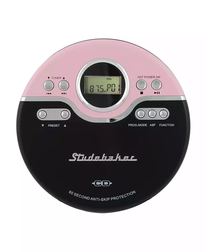 商品Studebaker|SB3703PB Joggable Personal CD Player with FM PLL Radio,价格¥304,第1张图片