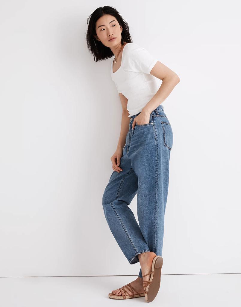 商品Madewell|Baggy Tapered Jeans in Jewell Wash,价格¥561,第4张图片详细描述