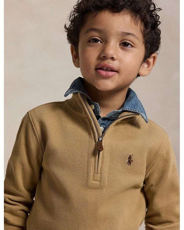 商品Ralph Lauren|Boys' Estate Rib Quarter Zip Pullover - Big Kid, Little Kid,价格¥436,第4张图片详细描述