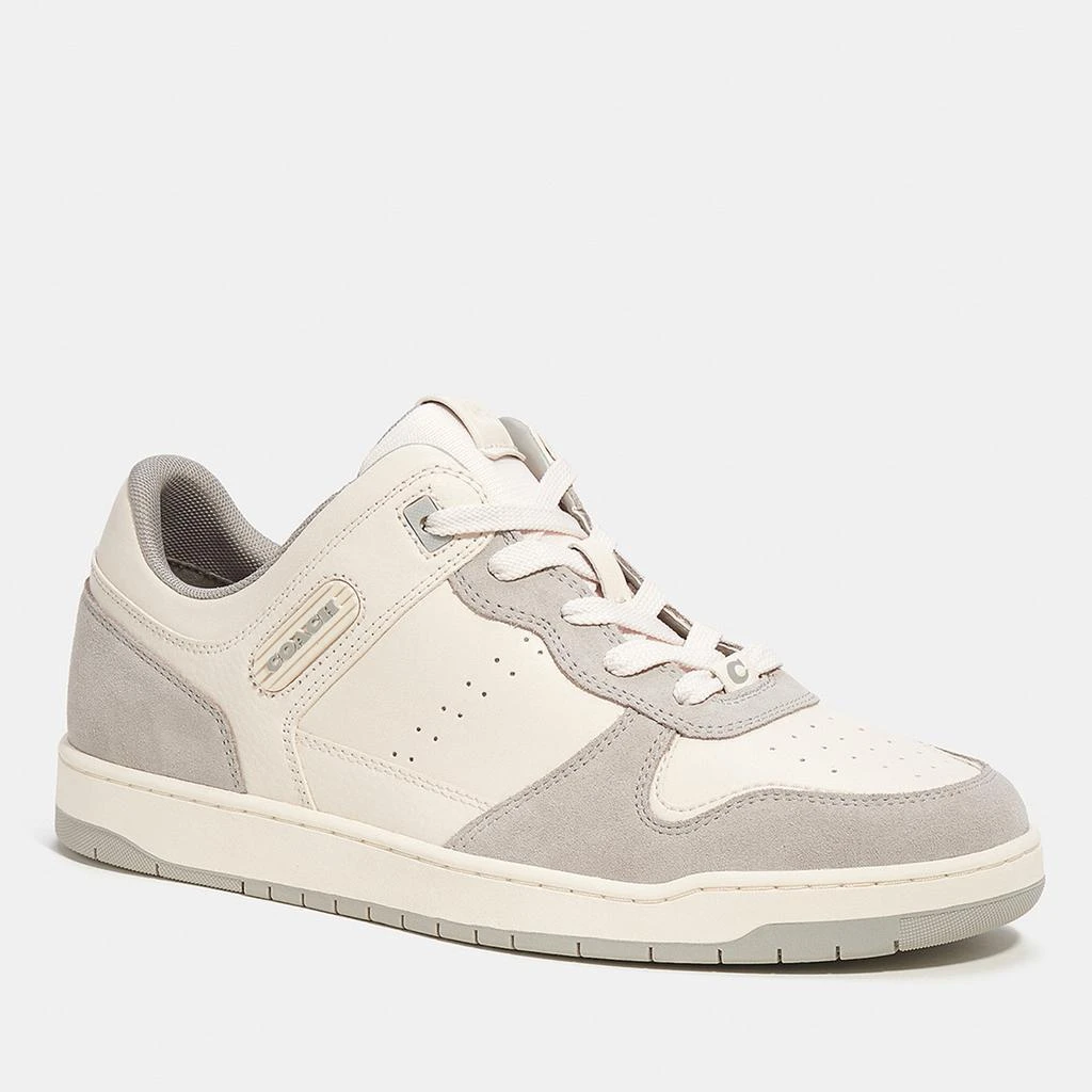 商品Coach|Coach Men's C201 Mixed Material Trainers - Chalk/Dove Grey,价格¥2213,第2张图片详细描述