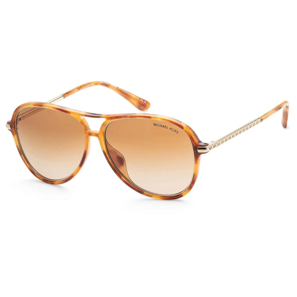 商品Michael Kors|Michael Kors Women's Brown Aviator Sunglasses,价格¥339,第1张图片