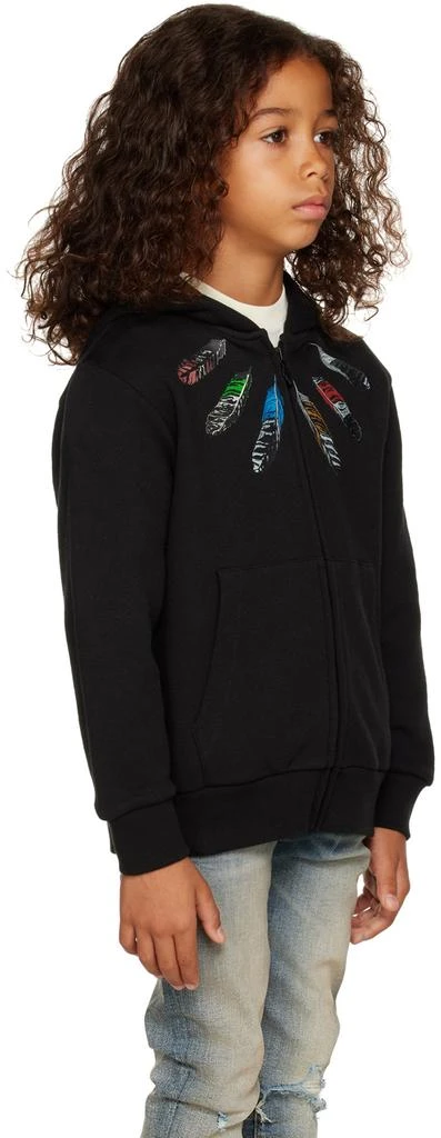 商品Marcelo Burlon|Kids Black Collar Feathers Hoodie,价格¥2610,第2张图片详细描述