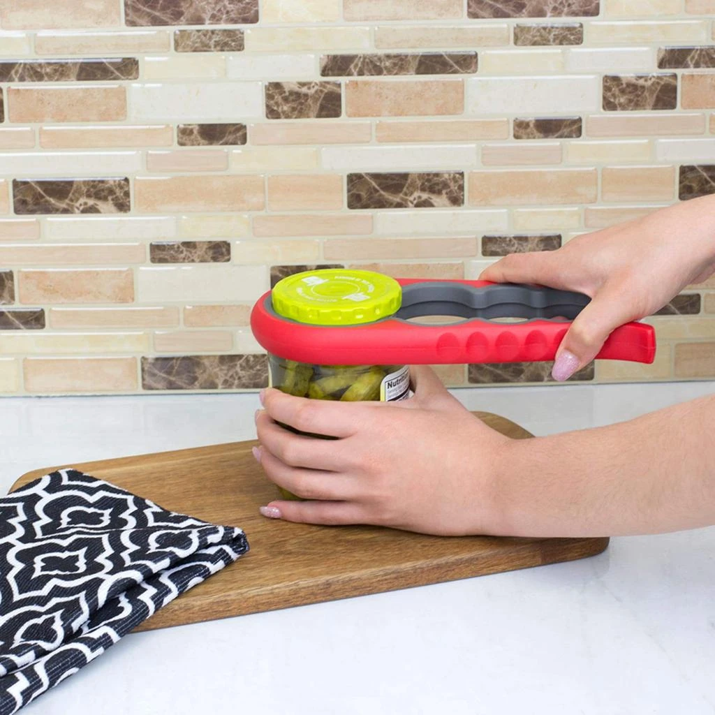 商品Home Basics|Home Basics Plastic Multi-Function Jar Opener, Red,价格¥103,第3张图片详细描述