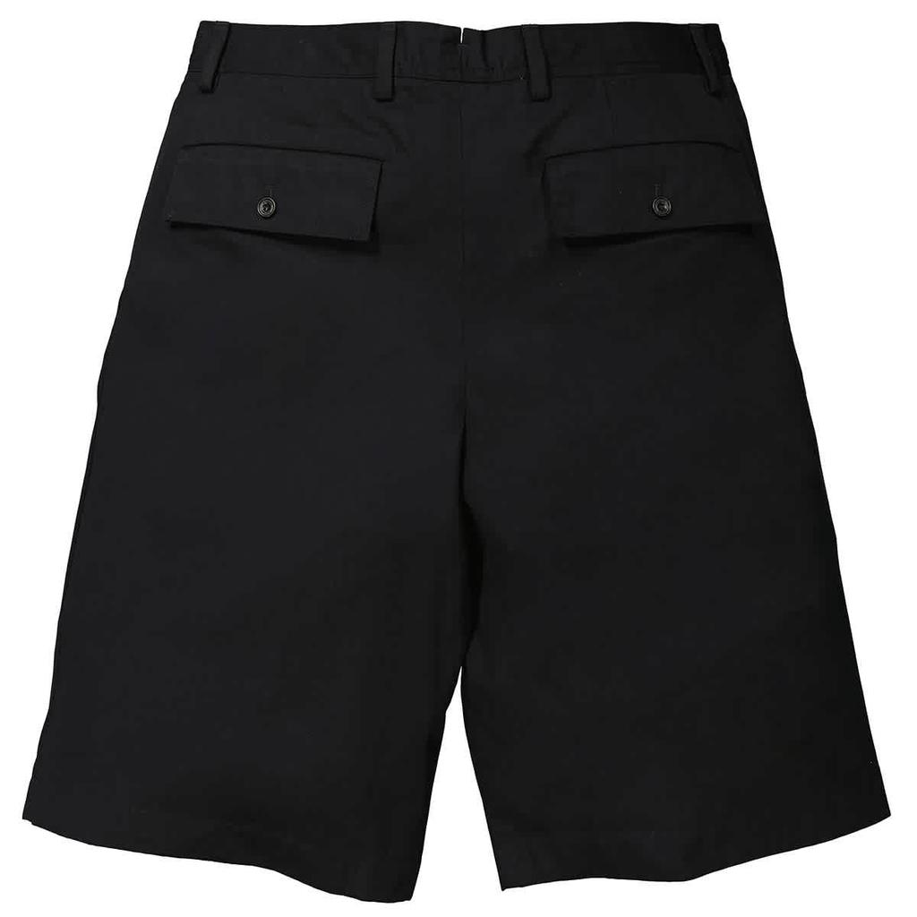 Black Icon Stripe Detail Cotton Twill Tailored Shorts商品第2张图片规格展示