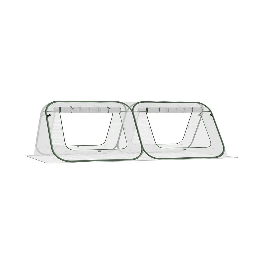 商品Outsunny|Pop Up Mini Greenhouse w/ Roll Up Doors & PE Cover, 95" x 47" x 30",价格¥553,第1张图片