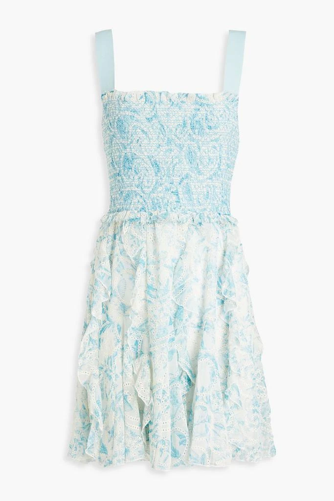 商品Alice + Olivia|Jocelyn ruffled floral-print broderie anglaise mini dress,价格¥1230,第1张图片