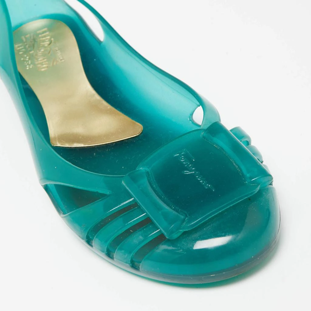 Salvatore Ferragamo Green Rubber Ballet Flats Size 37.5 商品