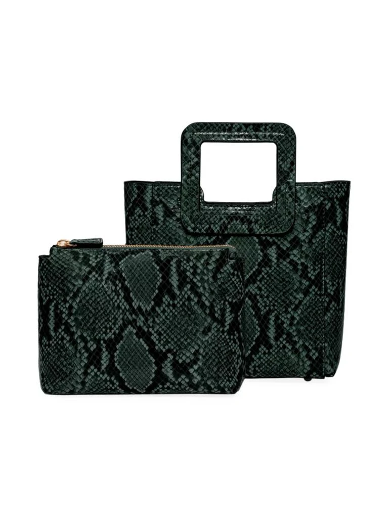 商品Staud|Mini Shirley Snakeskin-Embossed Leather Tote,价格¥2060,第3张图片详细描述