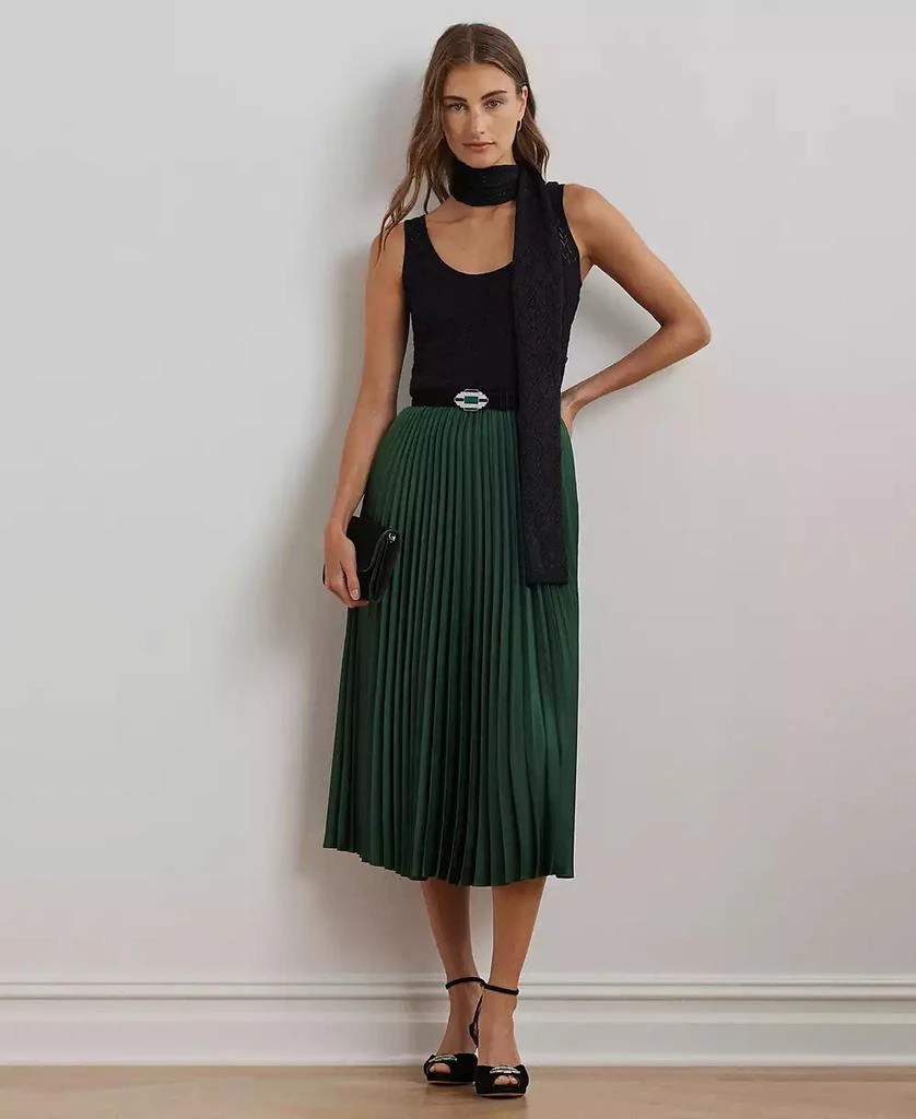 商品Ralph Lauren|Women's Pleated Satin Charmeuse Skirt,价格¥1683,第4张图片详细描述