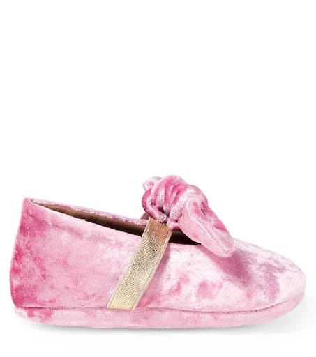 商品PEPE|Baby bow-detail velvet ballet flats,价格¥1057,第3张图片详细描述