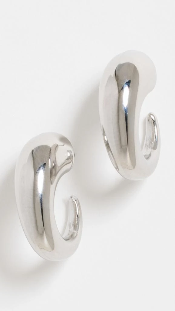 商品By Adina Eden|Solid Bubble Elongated Hoop Earrings,价格¥264,第3张图片详细描述