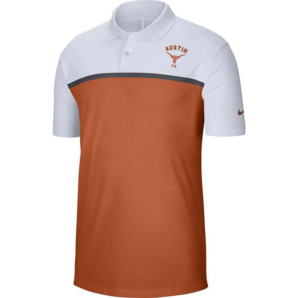 商品NIKE|Men's Big and Tall White-Texas Orange Texas Longhorns Color Block Victory Performance Polo,价格¥458,第3张图片详细描述