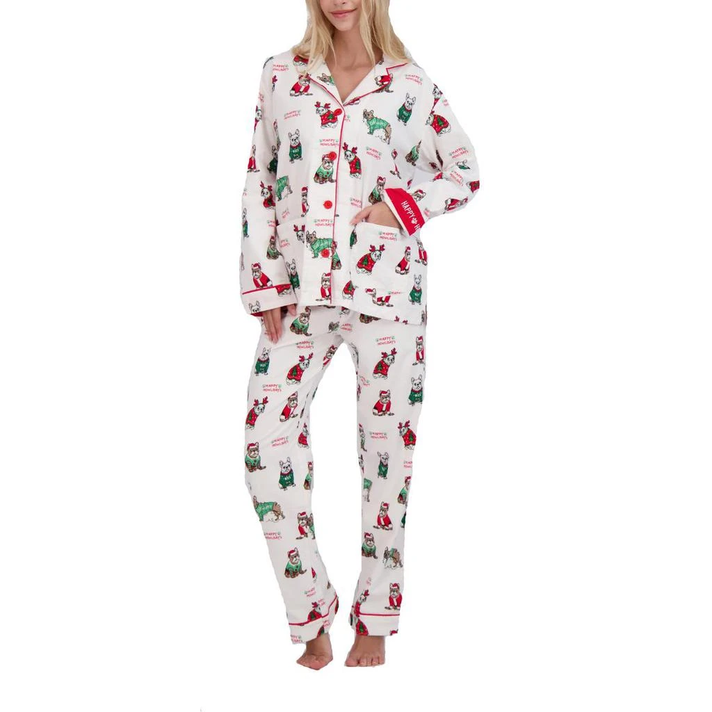 商品P.J. Salvage|PJ Salvage Women's 2 Piece Flannel Holiday Print Pajama Sleepwear Set,价格¥191,第3张图片详细描述