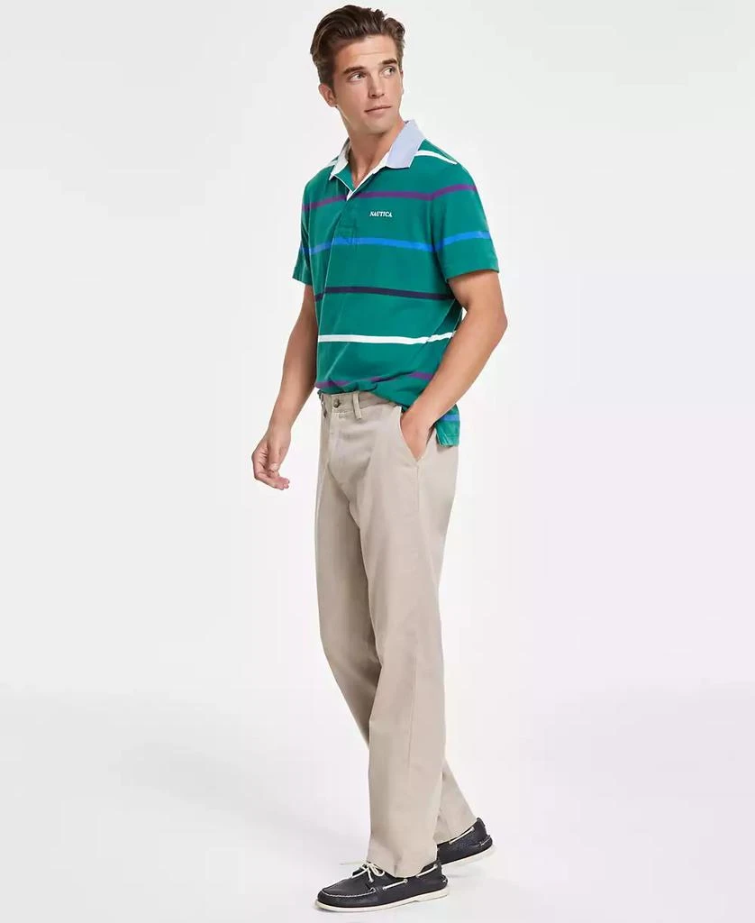 Men's Classic-Fit Stretch Solid Flat-Front Chino Deck Pants 商品