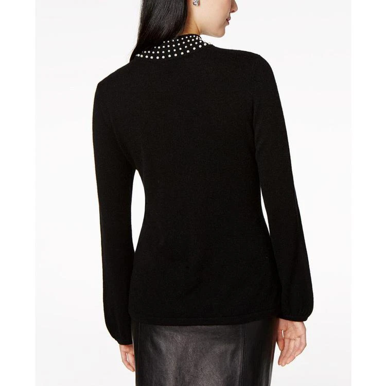 商品Charter Club|Pearl-Embellished Cashmere Sweater, Created for Macy's,价格¥696,第4张图片详细描述