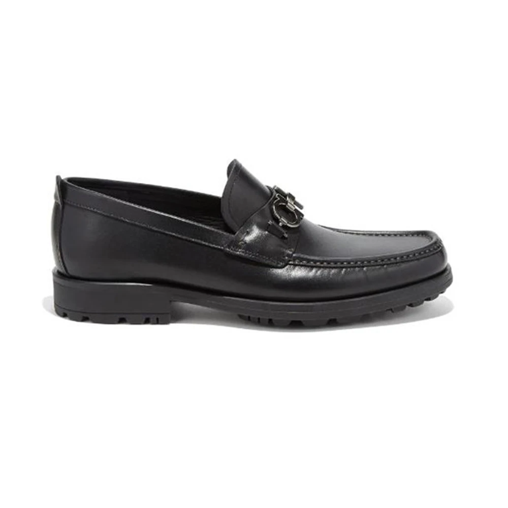 商品Salvatore Ferragamo|SALVATORE FERRAGAMO 黑色男士乐福鞋 02-A515-671792,价格¥4347,第1张图片