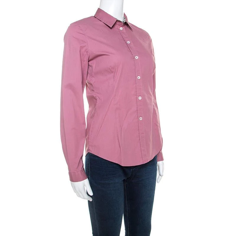 商品[二手商品] Burberry|Burberry Brit Pink Stretch Cotton Button Front Shirt S,价格¥1419,第2张图片详细描述