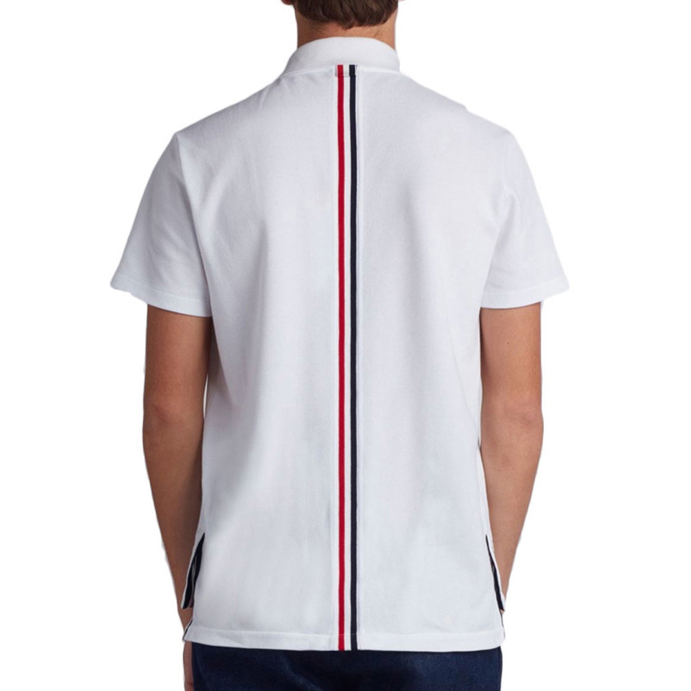 Thom Browne 男士白色纯棉短袖POLO衫 MJP042A-00050-100商品第4张图片规格展示