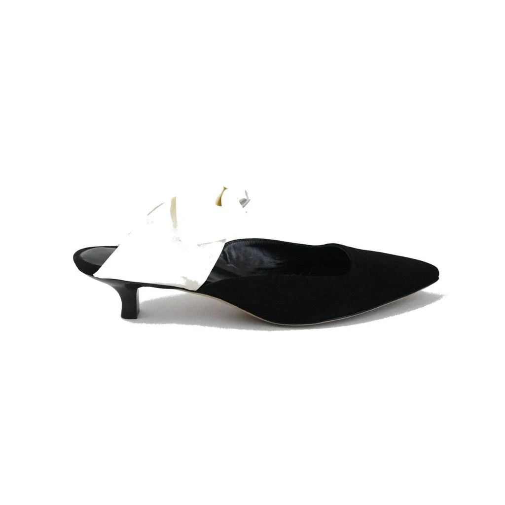 商品The Row|The Row Coco Mule Suede Satin Black Ivory,价格¥6819,第2张图片详细描述