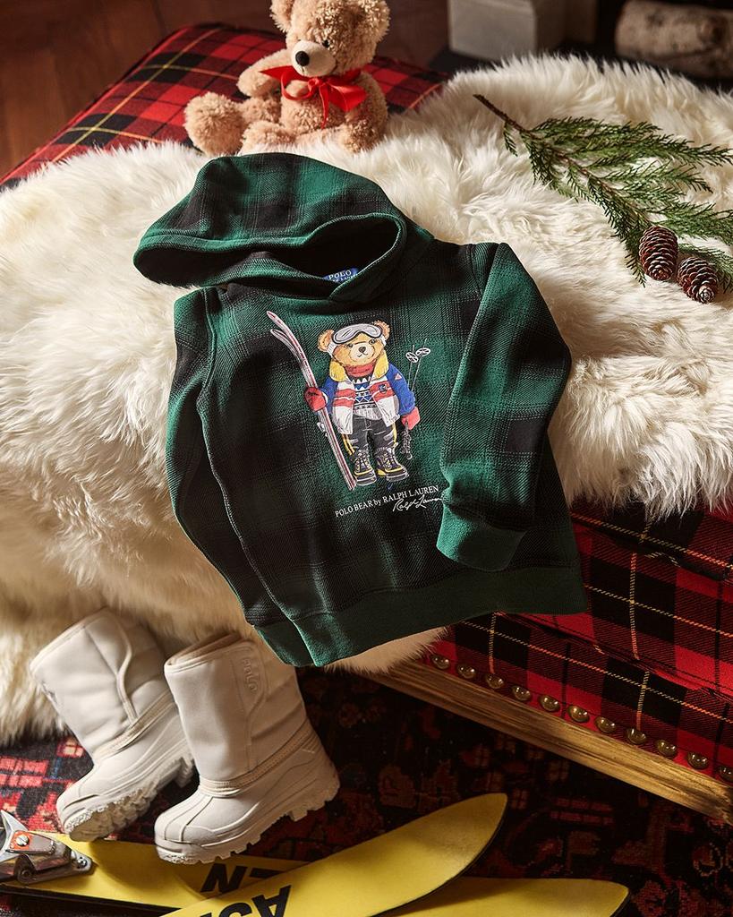 Girls' Polo Bear Plaid Fleece Hoodie - Little Kid, Big Kid商品第3张图片规格展示