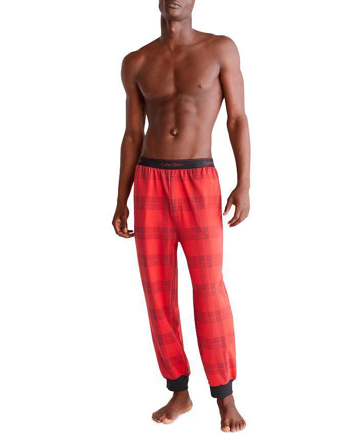 商品Calvin Klein|Modern Holiday Textured Plaid Classic Fit Pajama Joggers,价格¥318,第4张图片详细描述