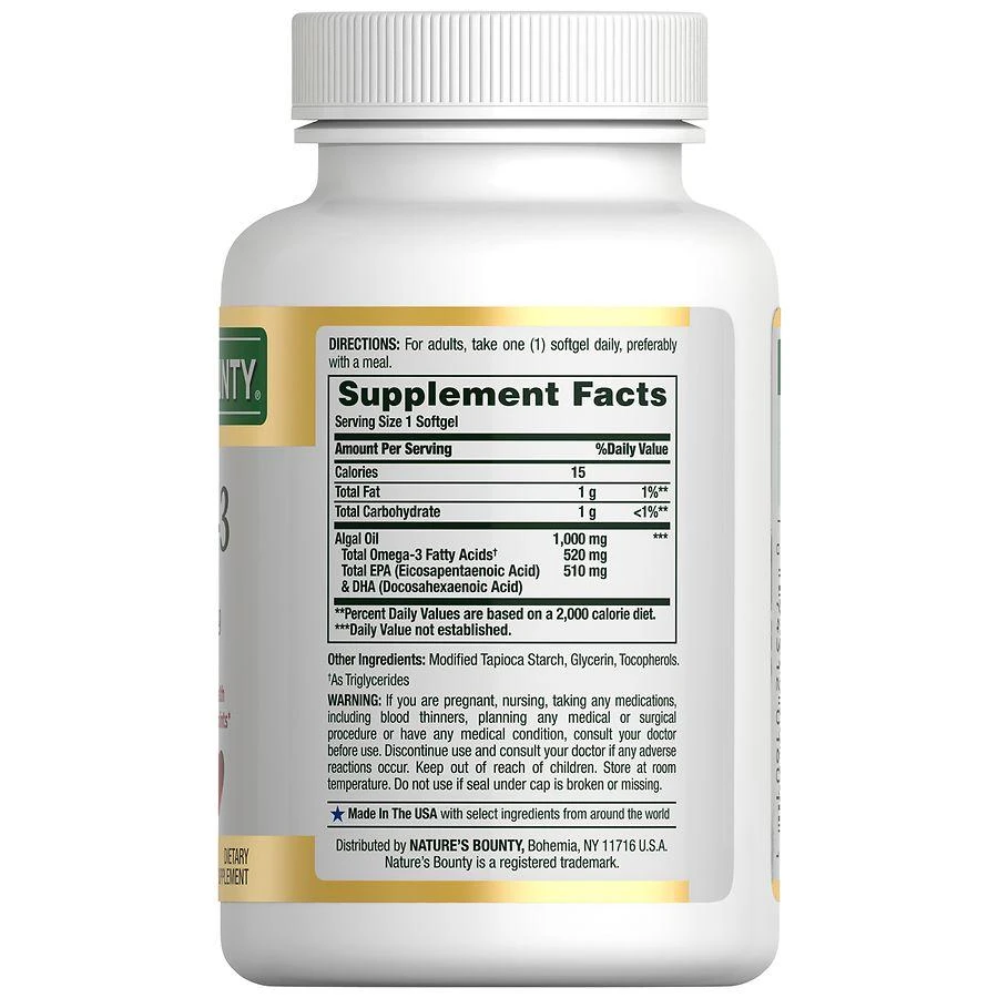 商品Nature's Bounty|Plant-Based Omega-3 Supplement, Softgels,��价格¥220,第4张图片详细描述