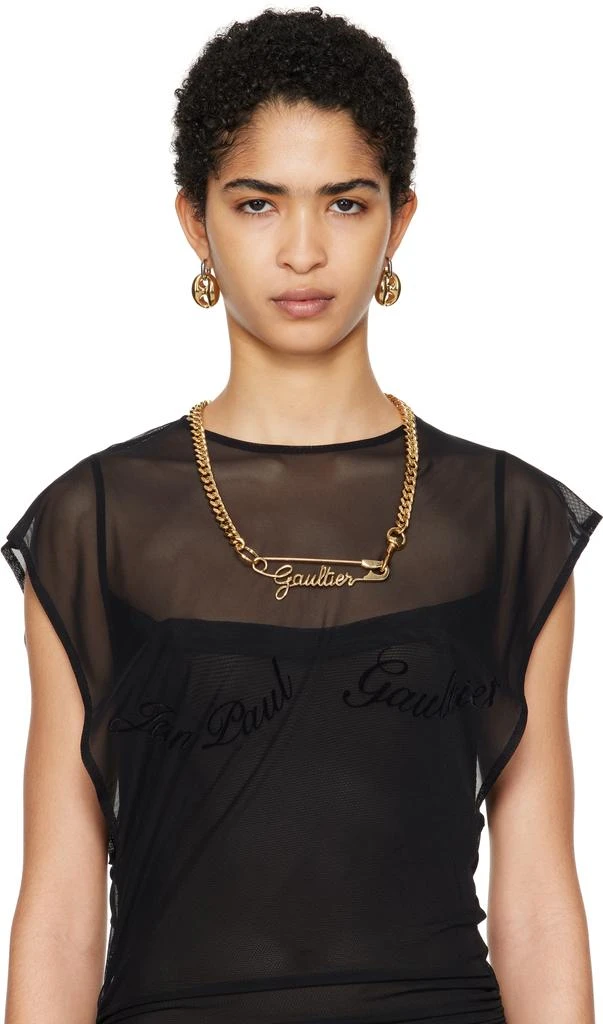 商品Jean Paul Gaultier|Gold 'The Gaultier Safety Pin' Necklace,价格¥1932,第2张图片详细描述