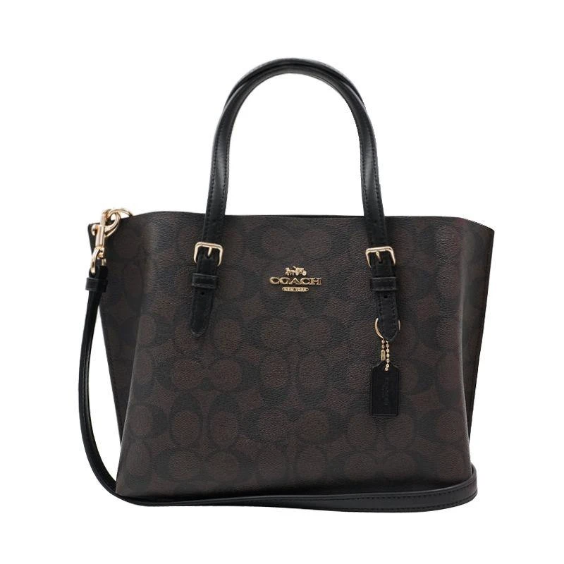商品Coach|美国直邮COACH蔻驰奥莱款中号女士PVC配皮单肩斜挎手提包4250,价格¥2921,第1张图片