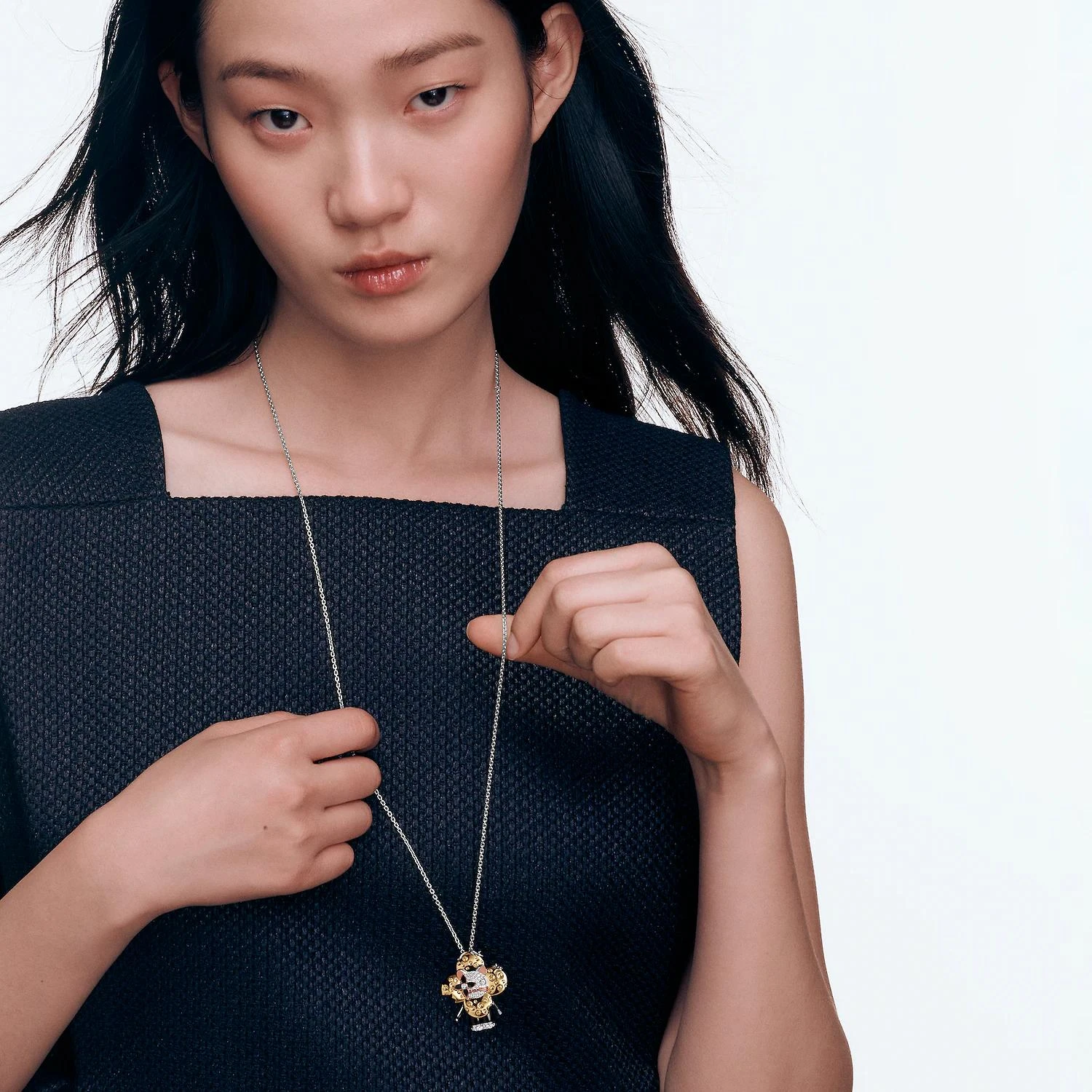 【预售】 LV路易威登 24秋冬 女士 吊坠 VIVIENNE RAT 18K 金漆光钻石彩色宝石项链 Q93972 商品