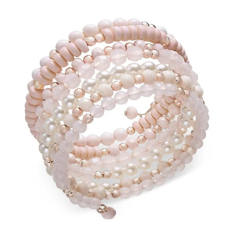 商品INC International|I.N.C. Rose Gold-Tone Beaded Coil Bracelet, Created for Macy's,价格¥65,第1张图片