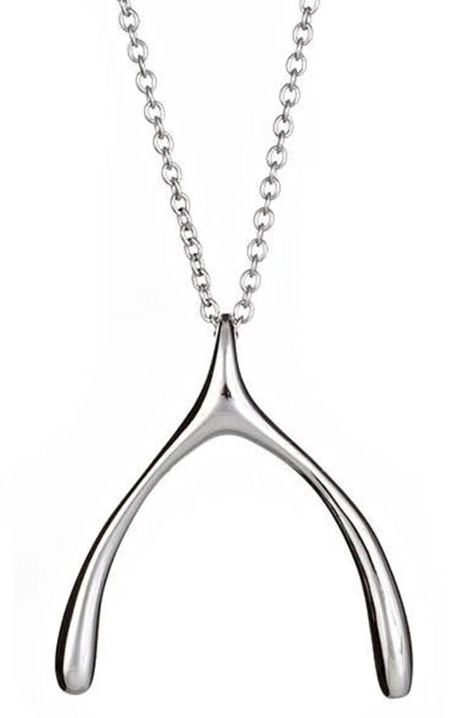 商品Sterling Forever|Rhodium Plated Wishbone Pendant Necklace,价格¥175,第1张图片